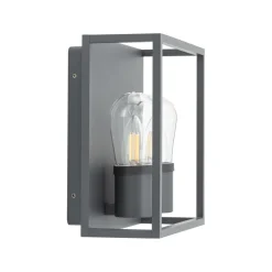 Wandleuchte außen 2-flammig IP54 Graphit E14 Glas Aluminium