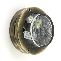 Wandleuchte außen Glas Messing massiv G9 IP64 D: 14 cm