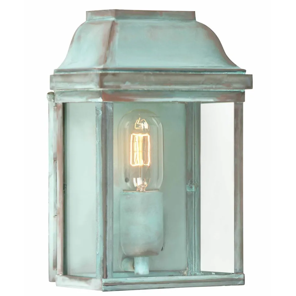 Wandleuchte Außen Grün antik eckig IP44 Haustür