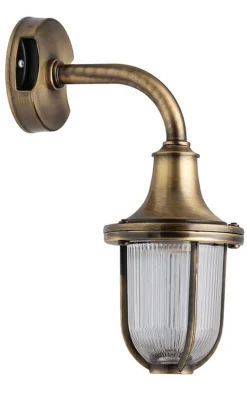 Wandleuchte Außen Hof Terrasse Messing THISSEAS