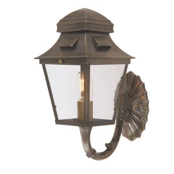 Wandleuchte außen IP44 aus Messing Glas E27 Vintage