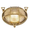 Wandleuchte außen IP64 E27 Ø 24 cm Glas Messing massiv