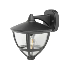 Wandleuchte außen IP44 E27 Schwarz H: 23 cm dekorativ