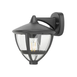 Wandleuchte außen IP44 E27 Schwarz H: 23 cm dekorativ