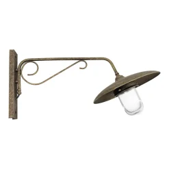 Wandleuchte außen IP44 Messing E27 in Bronze Antik matt