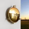 Wandleuchte Außen KARPAHTOS aus Messing rund 21cm