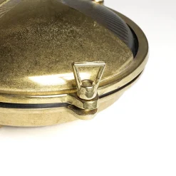 Wandleuchte Außen KARPAHTOS aus Messing rund 21cm