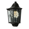 Wandleuchte Außen Kirchenglas IP43 Schwarz Haus