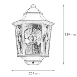 Wandleuchte Außen Kirchenglas IP43 Schwarz Haus