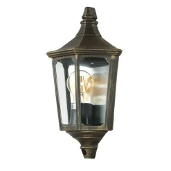 Wandleuchte Außen Laterne Goldschwarz Aluminium