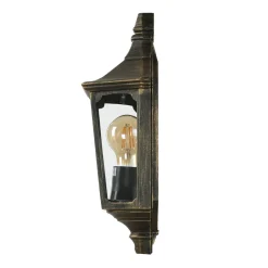 Wandleuchte Außen Laterne Goldschwarz Aluminium