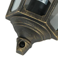 Wandleuchte Außen Laterne Goldschwarz Aluminium