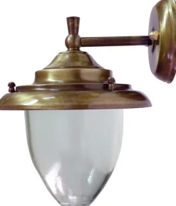 Wandleuchte Außen Messing Glas Hof Haus Maritim