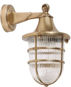 Wandleuchte Außen Messing Maritim IP64 Haus Hof