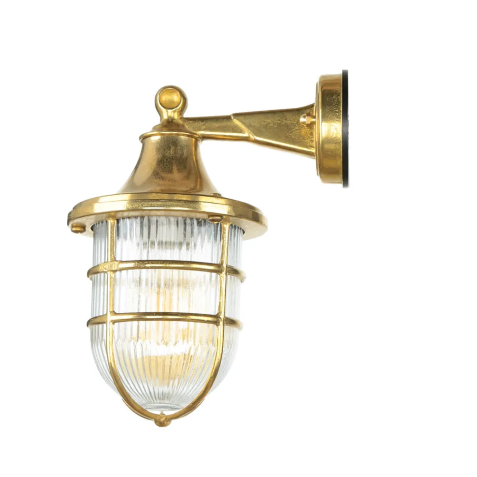 Wandleuchte Außen Messing Maritim IP64 Haus Hof