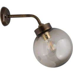 Wandleuchte Außen Messing antik Kugel Schirm IP43