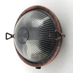 Wandleuchte außen Messing massiv Glas E27 IP64 rund