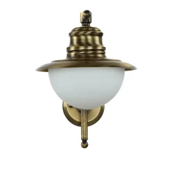Wandleuchte Außen Messing Glas Maritim Balkon Hof