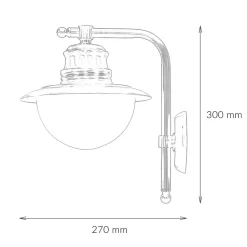 Wandleuchte Außen Messing Glas Maritim Balkon Hof