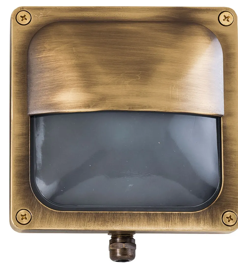 Wandleuchte Außen Messing quadratisch IP64 OROPOS