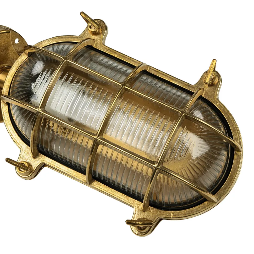 Wandleuchte Außen Messing Maritim Haus wetterfest