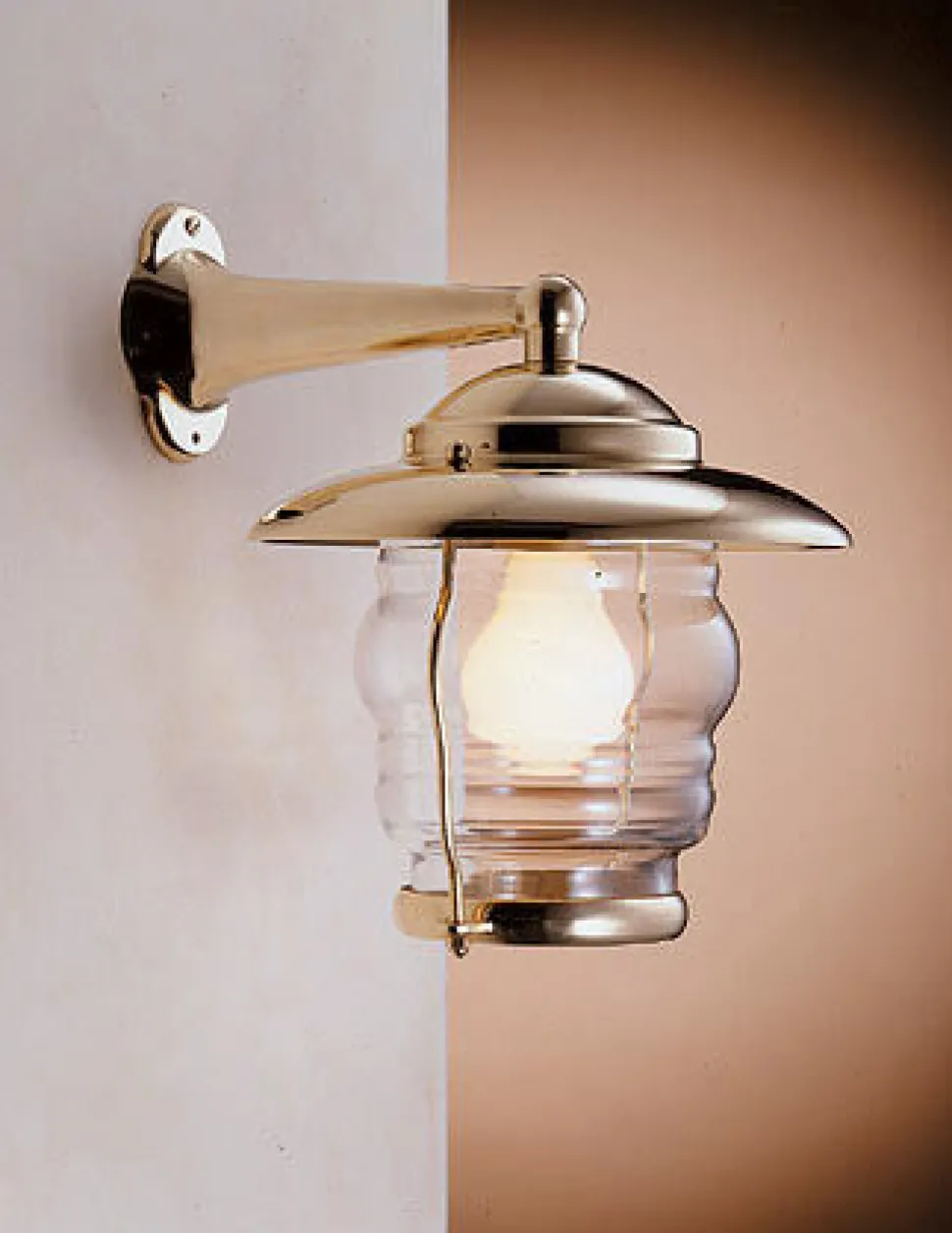 Wandleuchte Außen Messing Maritim IP43 Eingang