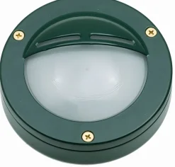 Wandleuchte außen Messing Glas G9 IP64 rund D: 14 cm Grün