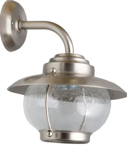 Wandleuchte Außen Nickel Echt-Messing IP23 Maritim