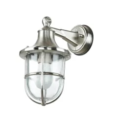 Wandleuchte Außen Nickel Echt-Messing IP64 Hof