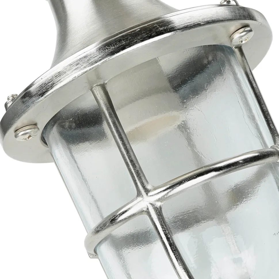 Wandleuchte Außen Nickel Echt-Messing IP64 Hof