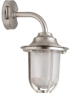 Wandleuchte Außen Nickel Echt-Messing IP64 Maritim