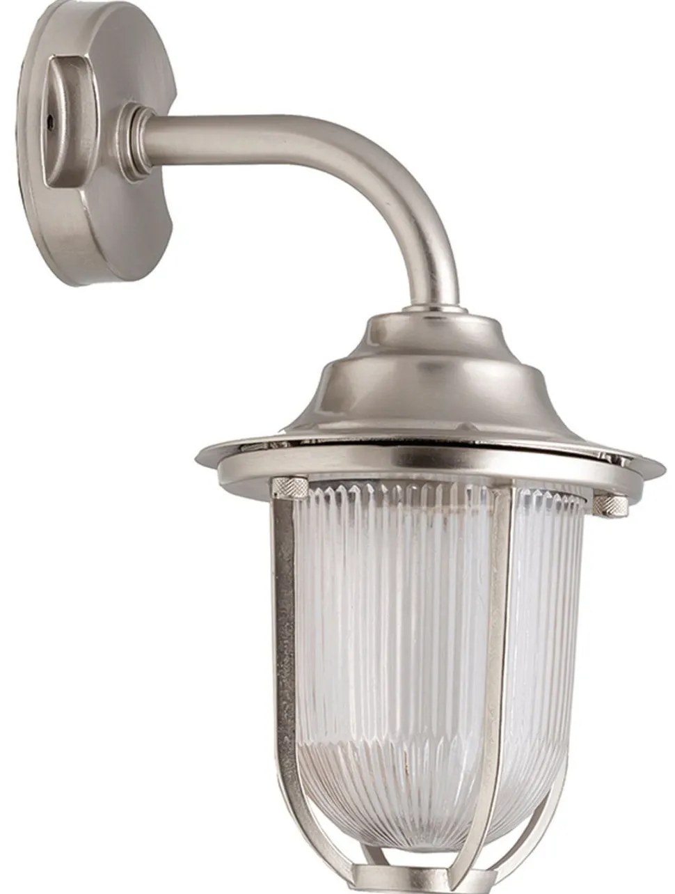 Wandleuchte Außen Nickel Echt-Messing IP64 Maritim