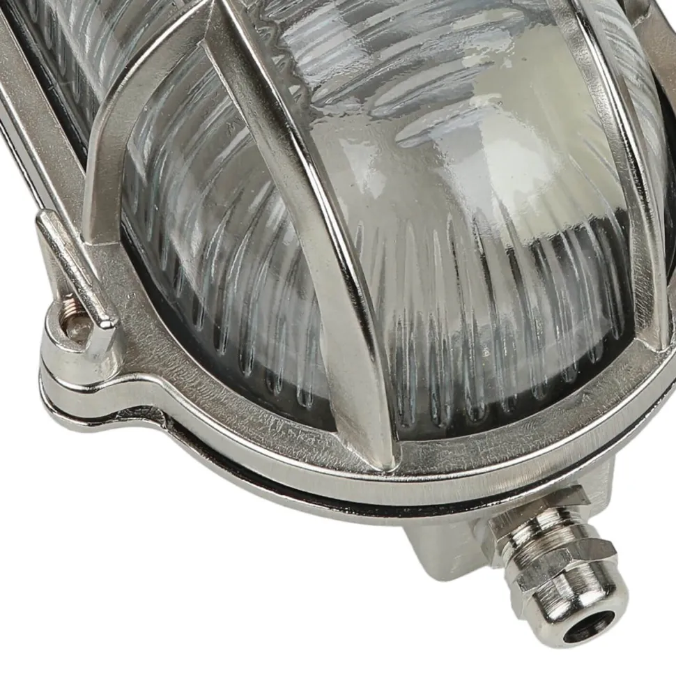 Wandleuchte Außen Nickel Maritim IP64 Echt-Messing