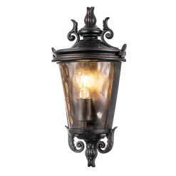 Wandleuchte außen Rauchglas Aluminium IP44 H: 43,2 cm