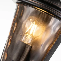 Wandleuchte außen Rauchglas Aluminium IP44 H: 43,2 cm