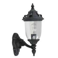 Wandleuchte außen Schwarz Grün antik Aluminium Glas IP44