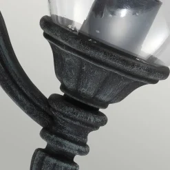 Wandleuchte außen Schwarz Grün antik Aluminium Glas IP44