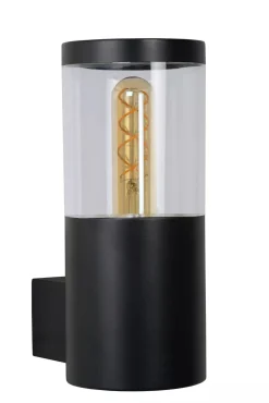 Wandleuchte Außen Stahl Schwarz IP44 H:23 cm E27 Balkon