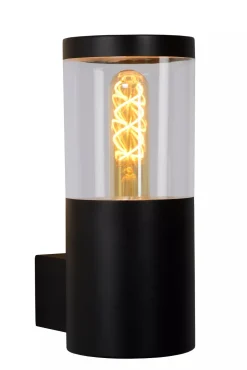 Wandleuchte Außen Stahl Schwarz IP44 H:23 cm E27 Balkon