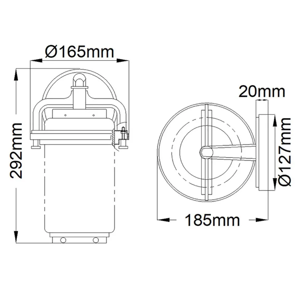 Wandleuchte außen Vintage 29,2 cm hoch IP44 E27