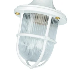 Wandleuchte außen Weiß IP64 E27 Glas Messing massiv