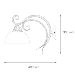 Wandleuchte AURORA WHITE in Shabby Weiß