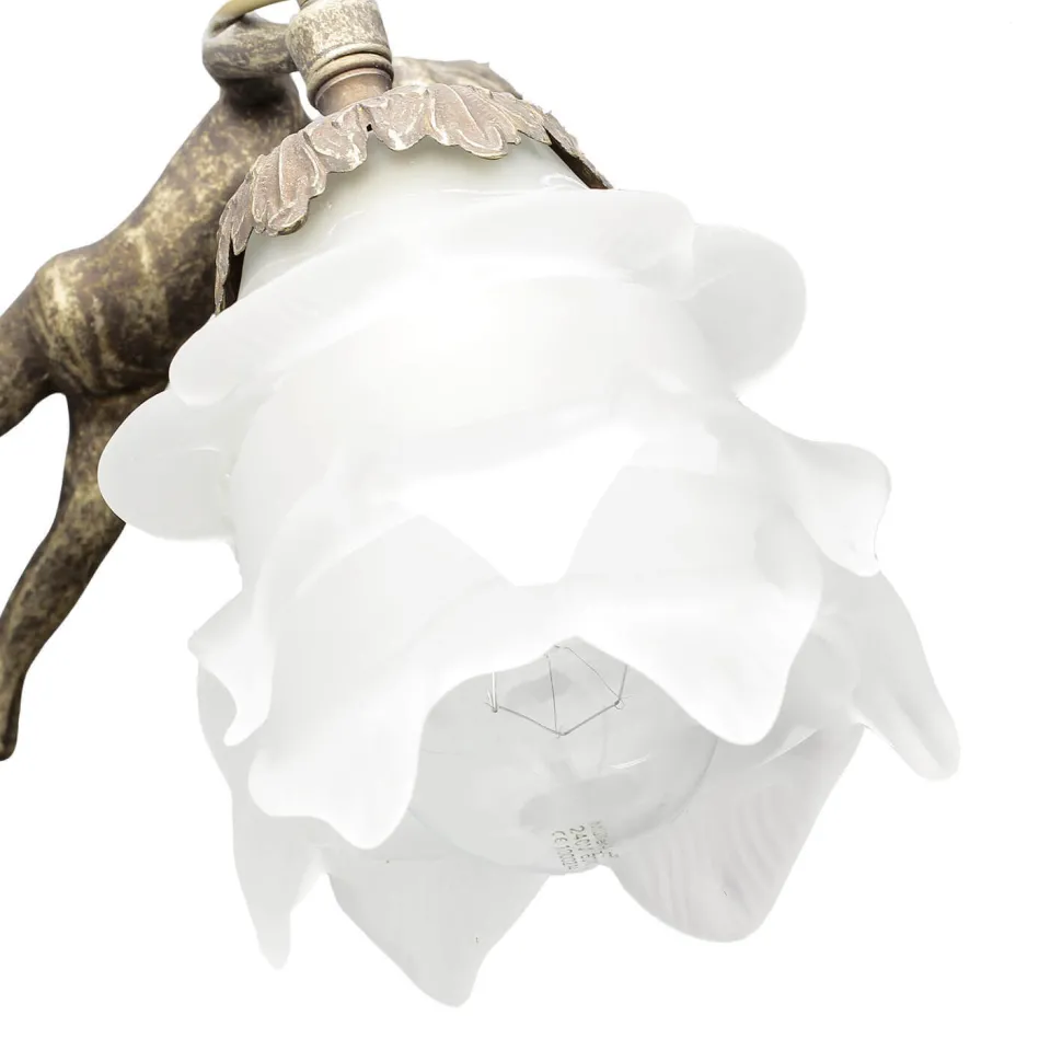 Wandleuchte aus Echt-Messing Antik Bronze Putti