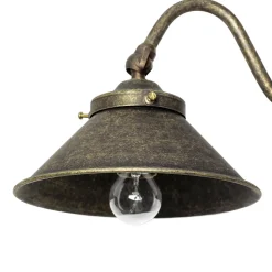 Wandleuchte aus Messing in Bronze Antik