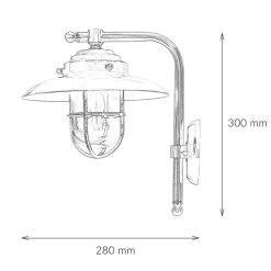 Wandleuchte aus Messing IP43 Maritim in Nickel