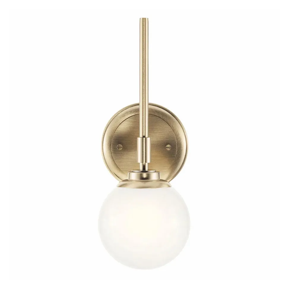 Wandleuchte Bad Kugelschirm H: 34,8 cm mit LED G9 3000K