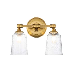 Wandleuchte Badezimmer LED G9 IP44 B: 33 cm in Messing