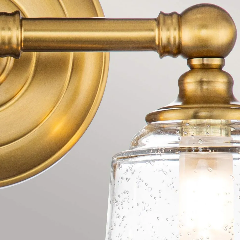 Wandleuchte Badezimmer LED G9 IP44 B: 33 cm in Messing