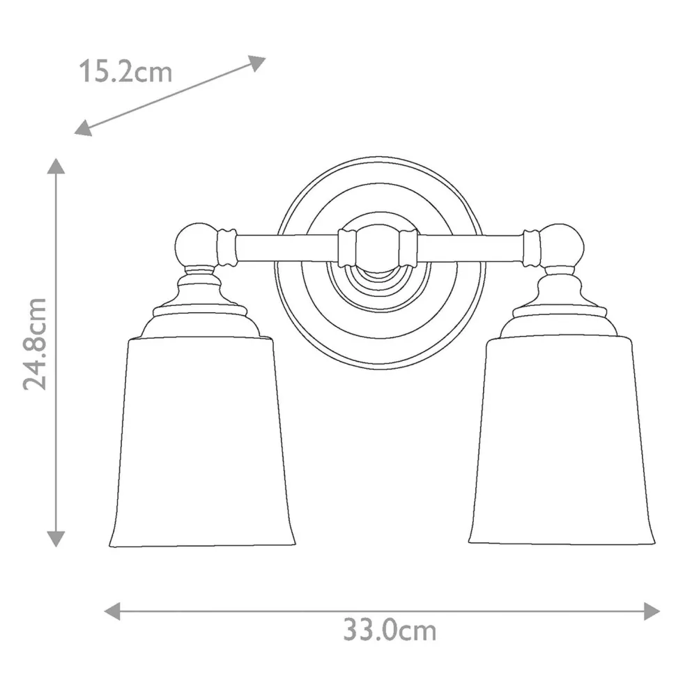 Wandleuchte Badezimmer LED G9 IP44 B: 33 cm in Messing