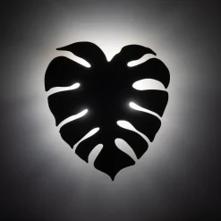 Wandleuchte Braun H: 40 cm 3x G9 Blatt indirekt Metall